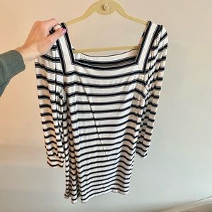 LOFT black and white striped dress